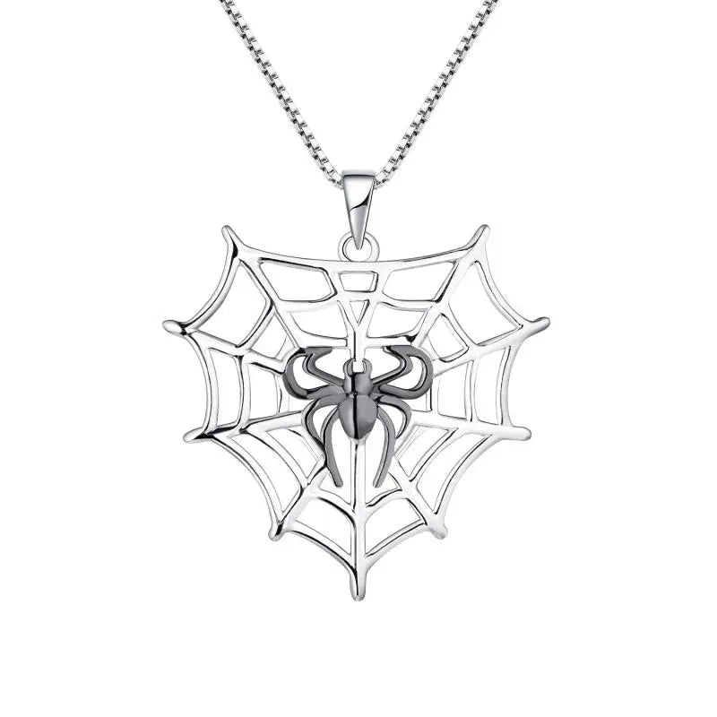 Cubic Zircon Love Heart Web Spider Pendant Necklace 925 Sterling Silver Trendy Women's Daily EU Custom Designs