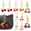 26 Designs Creative Car Charm Small Gift for Girls Cherry Strawberry Metal Key Chains Cute Fruits Acrylic Cherry Keychain