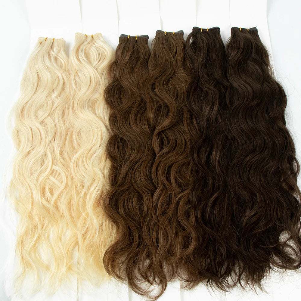 New Design 26inch Russian Remy Human Hair Extensions Genius Hair Weft Volume Invisible Thinnest Weft Silky Straight Wave