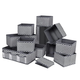Hot Sales Foldable Eco-Friendly Durable Drawer Organizer 12 Pack Underwear Clothes Storage Bins with Pock
