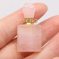 HZ Wholesale high quality natural crystal gem rose quartz perfume bottle necklace refined oil bottle pendant exquisite gift