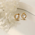 Wholesale New Fashion Design Sea Shell Earring Stainless Steel 18K Gold PlateStud Earring for Women