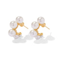 Non Tarnish Stainless Steel Big Freshwater Pearl 18k Gold Platted Earrings Gold Studs Clip On Earrings Gold Pearl Earring
