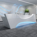 QTZ48 Reception Desk L Shape 3 Person Modern Reception Desk Front Desk Reception Boutique