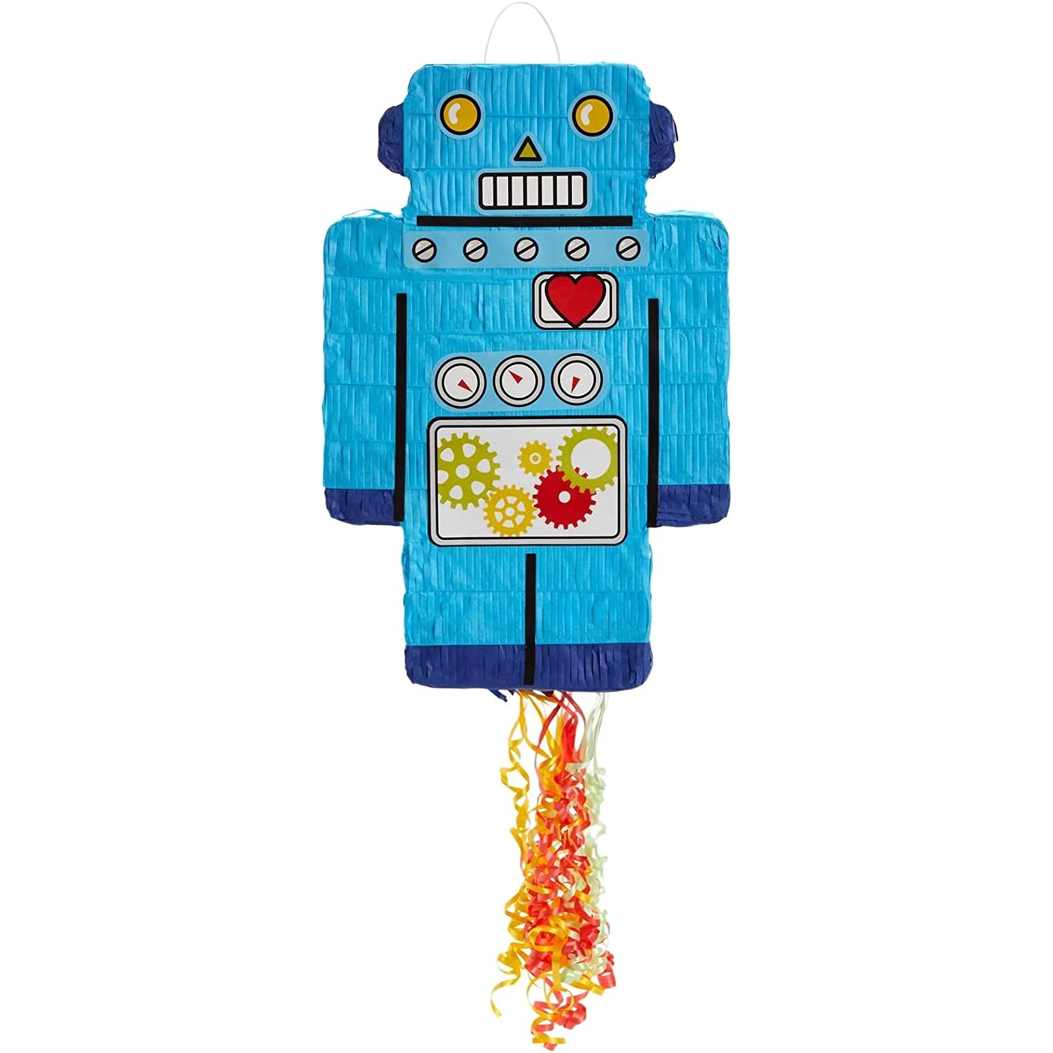 Pull String Robot Pinata for Science Birthday Party Decorations Paper Smart Robot Pinata for Kids with Candy