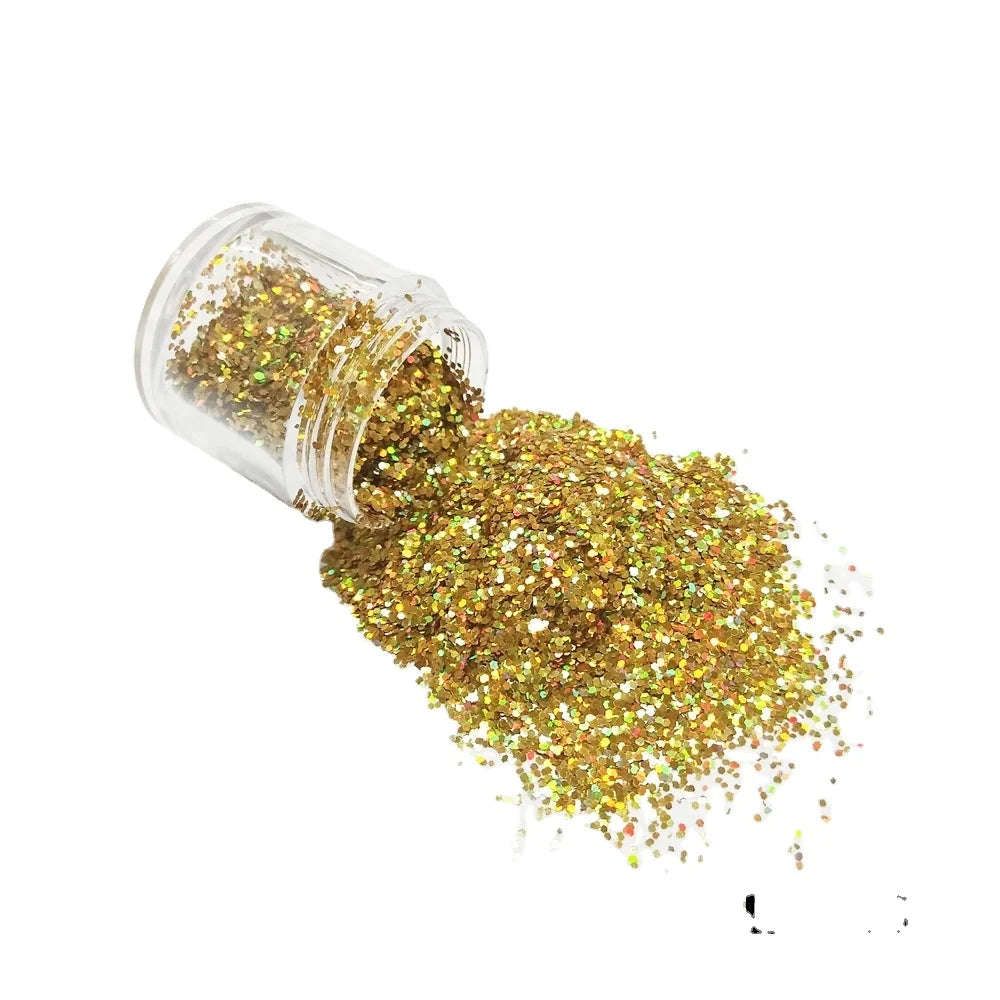 Xucai Factory Wholesale Holographic Gold Glitter Pigment Fine Bio Glitter Powder Wall Coating Paint Promotional Party Supplies
