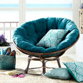 Soft Tufts Rectangle Papasan Moon Chair Cushion Double Welting Microfiber Filling Flame Retardant Waterproof Removable Washable