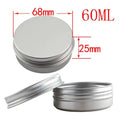 Aluminum Jar With Screw Cover 5mL 10mL 30mL 50mL 60mL 80mL 100mL 120mL 150mL 180mL Round Silver Cosmetic Lid Tin