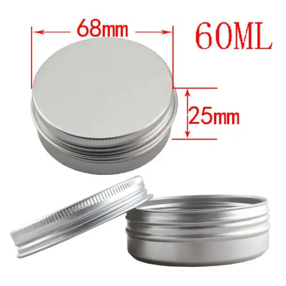 Aluminum Jar With Screw Cover 5mL 10mL 30mL 50mL 60mL 80mL 100mL 120mL 150mL 180mL Round Silver Cosmetic Lid Tin