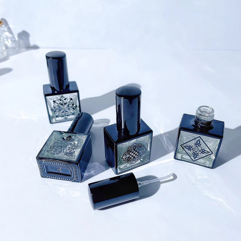 Portable 10ml Black Square Glass Perfume Bottle Small Fine Mist Spray Bottle