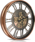 INFINITY TIME 21'' 53.5cm Large Industrial Steampunk Decorative Modern Metal Moving Gear Wall Clock for  Living Room Decor