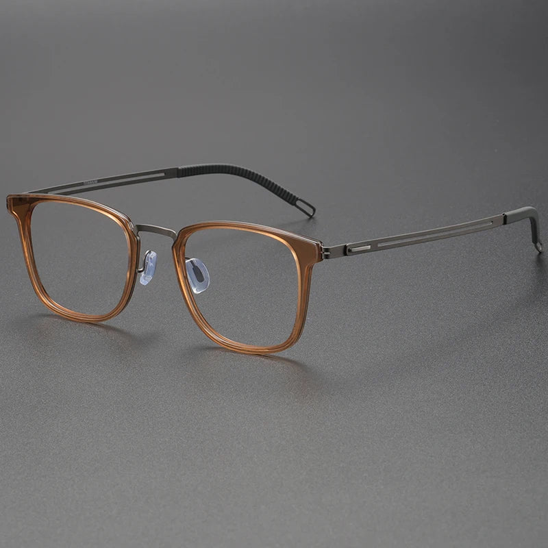 8202308 Hand Made Eyeglasses Big Frames Men Original Titanium Square Spectacle Glasseseyewear Optical Frame Gafas