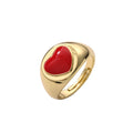 MIENTER Timeless Pink Cz Ring in 18k Gold Plated Heart Zircon Diamond Wedding Finger Ring Women