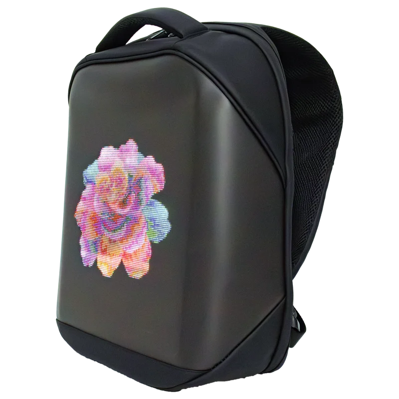 LOY Fashion Mini LED Light Soft PVC Backpack Powerbank Unisex Waterproof School Outdoor Travel Bags