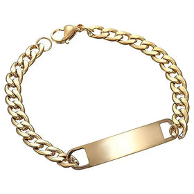Chain & Link Bracelets Men's Women's Unisex Casual/Sporty Gold Plated Stainless Steel Bracelets