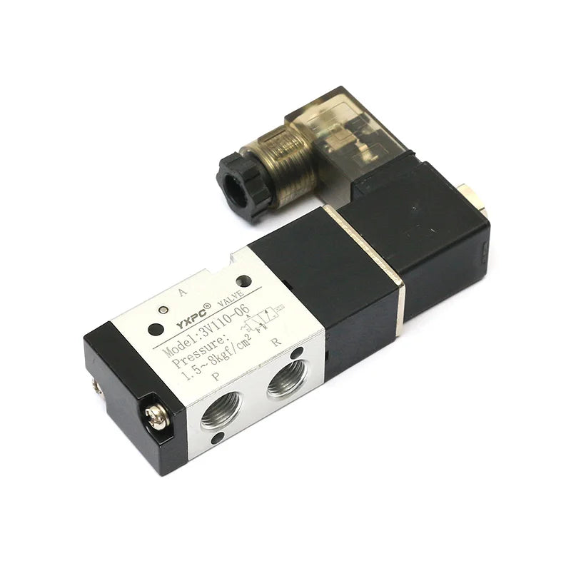 Factory Leading 3V110-06 DC 12V/24V AC 110V/220V Pneumatic Operated 1/8" 3 Way Control Solenoid Valve