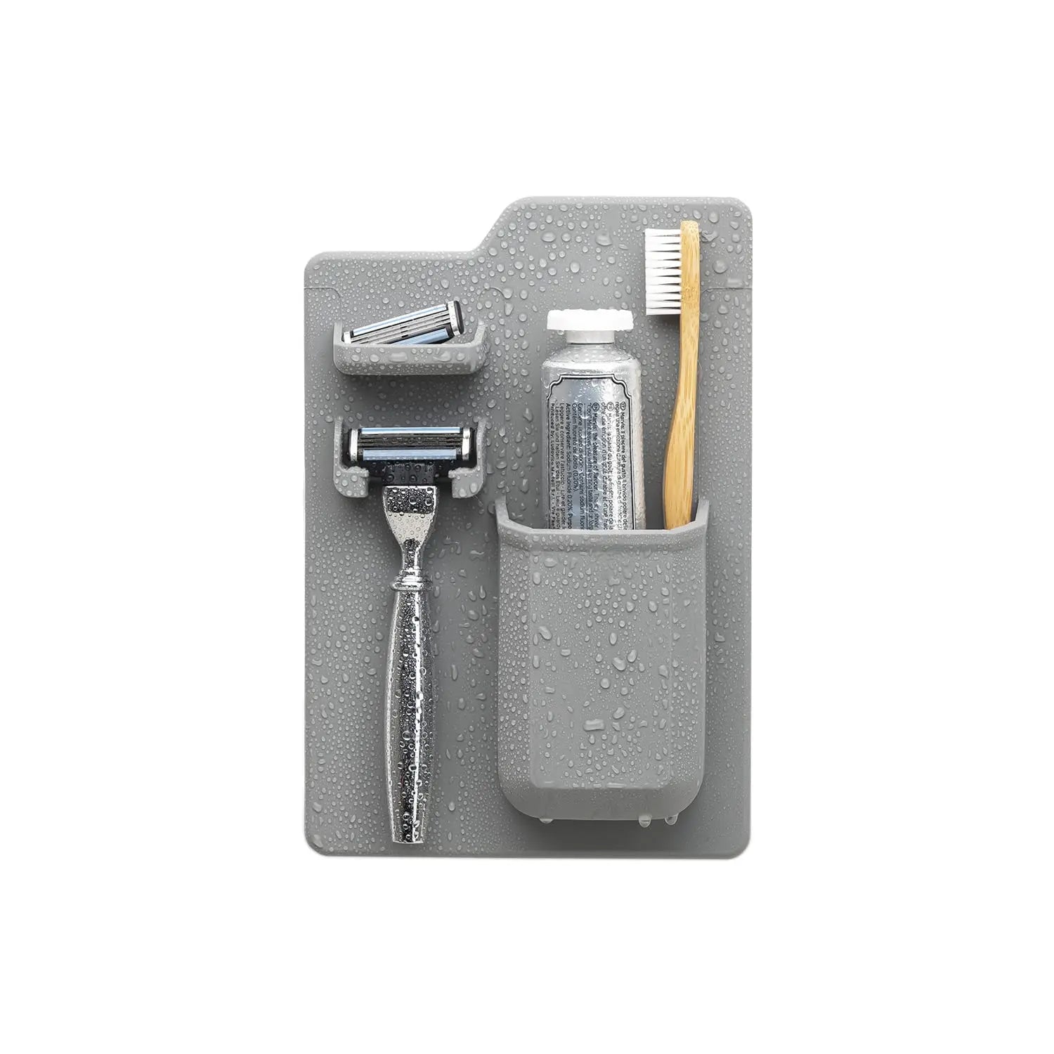 Shower Toothbrush Holder for Shower Wall-Couples Black Adhesive Toothbrush Holder for Shower-Waterproof Holes in Bottom