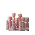 Three-dimensional Striped Column Scented Candle Silicone Mold for DIY Cake Tools and Candlestick Ornaments