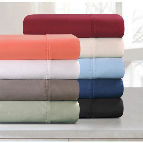 4 Piece 1800TC Microfiber Bed Flat Sheet Cover Set Bed Sheet Bedsheet Bedding Set