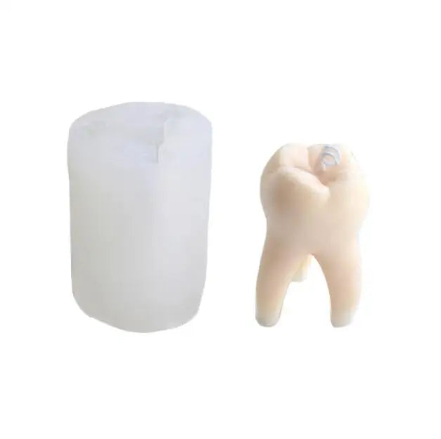 HY Cute 3D Large Tooth Candle Moulds for Resin Pendant Plaster Carving Making Aromatherapy Home Decorating