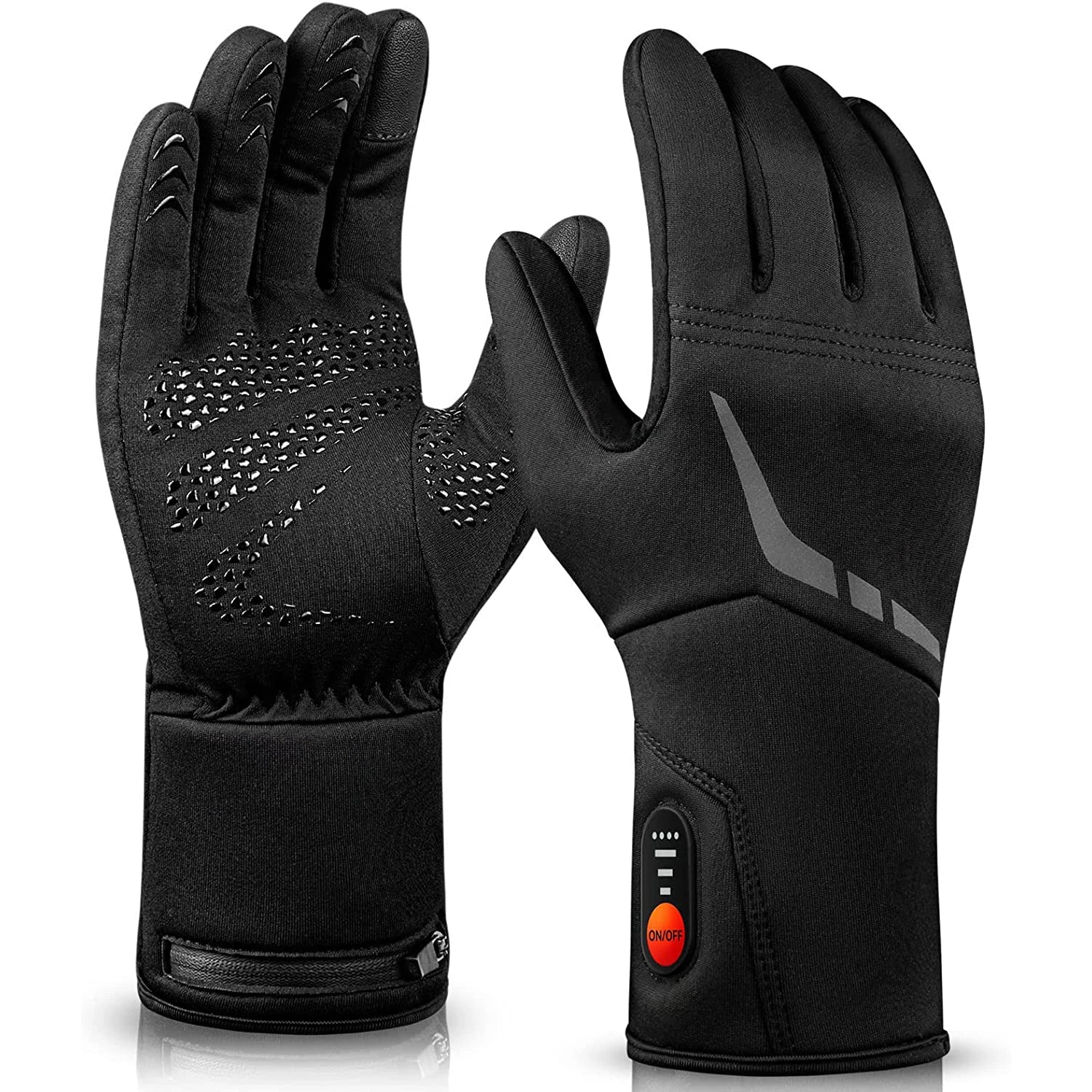 Wasoto 3000mAh Battery Powered Rechargeable Heated Gloves Liners Winter Waterproof Touchscreen Compatible Full Finger for Home