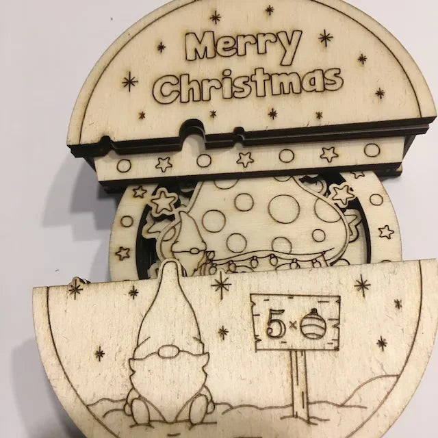New Designs Custom Laser Cut 2D Christmas Ball & Tree  Ornaments Wooden with Small Ornaments Box