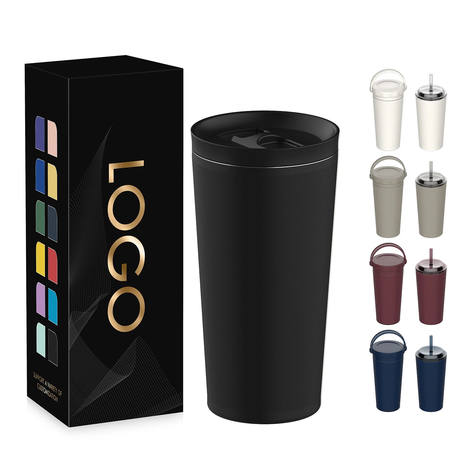 ANSHENG Customized logo 17oz Coffee CupTumbler 500ml Powder Coated Double Wall Insulated Stainless Steel Tumbler