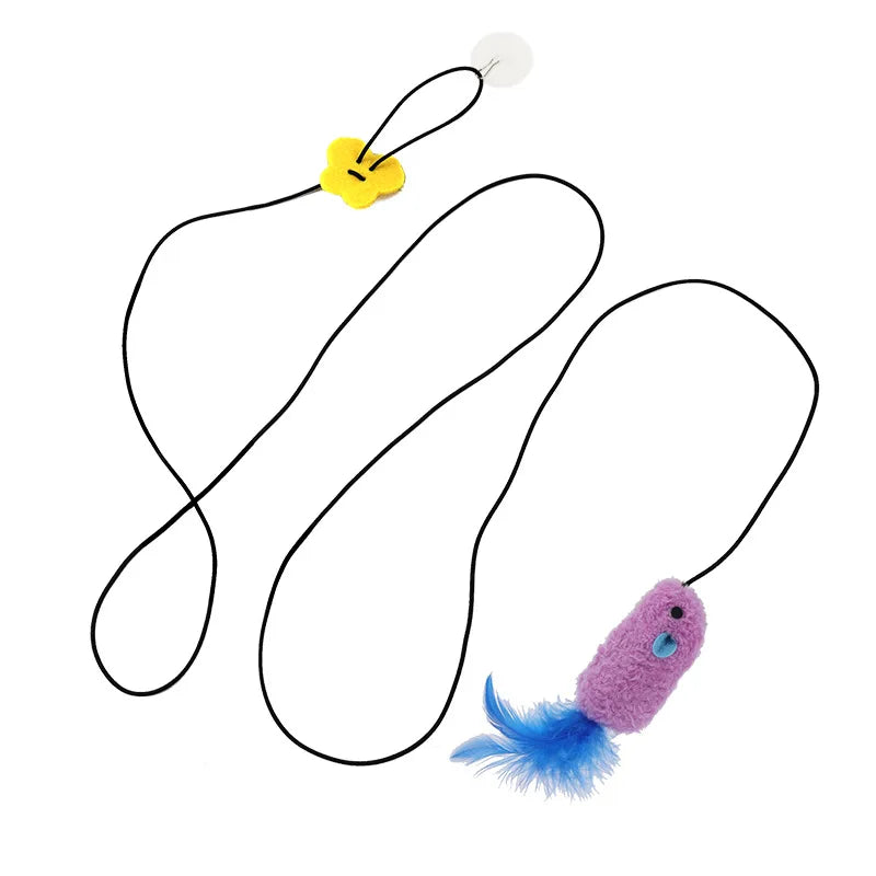 Pet Hanging Door Bouncing Mouse Retractable Plush Mice Interactive Cat Toy Rope Mouse Play Supplies