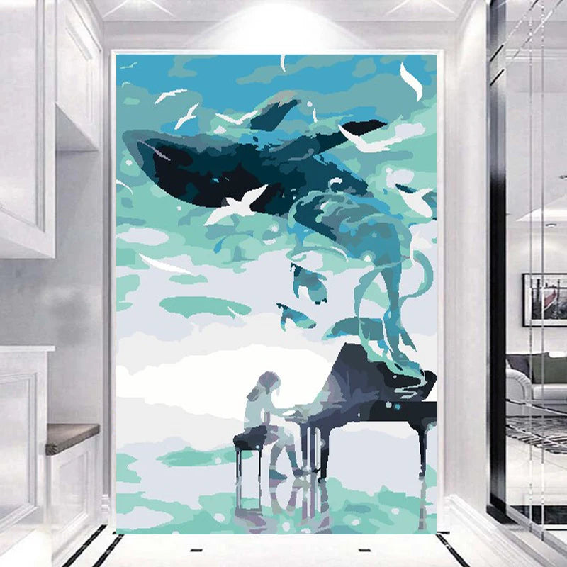 Children DIY 5D Full Diamond Painting Square/Round Animal Handpainted Whale Deer Painting Home Decoration Adult Crafts
