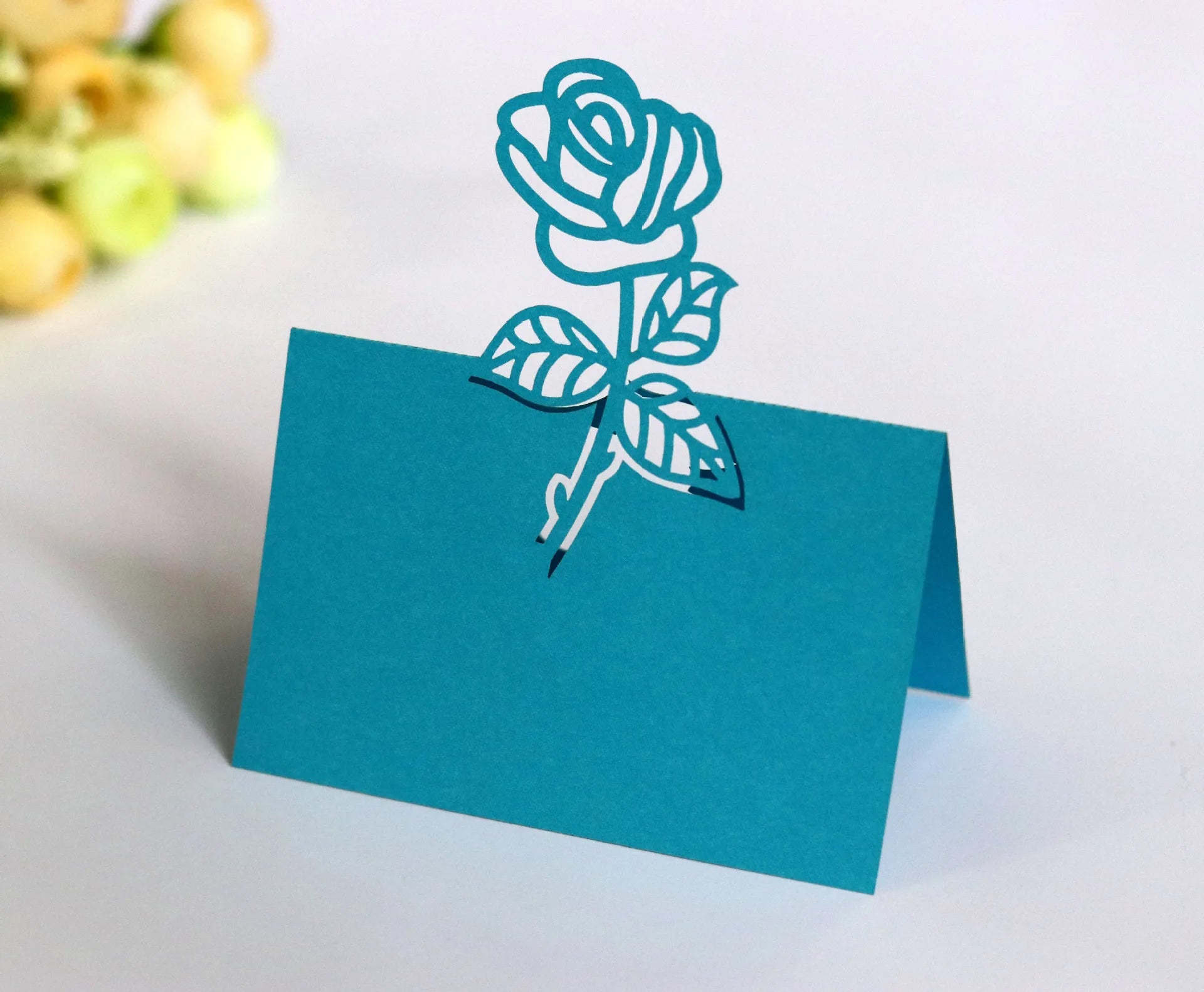 Flowers Laser Cutting Dies Rose Place Cards & Table Numbers for Wedding Table Number Paper Name Place Card