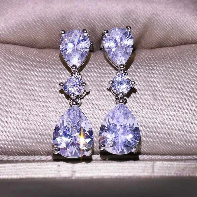 Large Drop Earrings Water Drop Shape Fashion Wedding  Crystal Statement Earrings for Women Jewelry