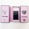 Matte Black Lash Tray Individual Private Label Custom Lash Box Eyelash Extension Wholesale Volume Mink Hand Made