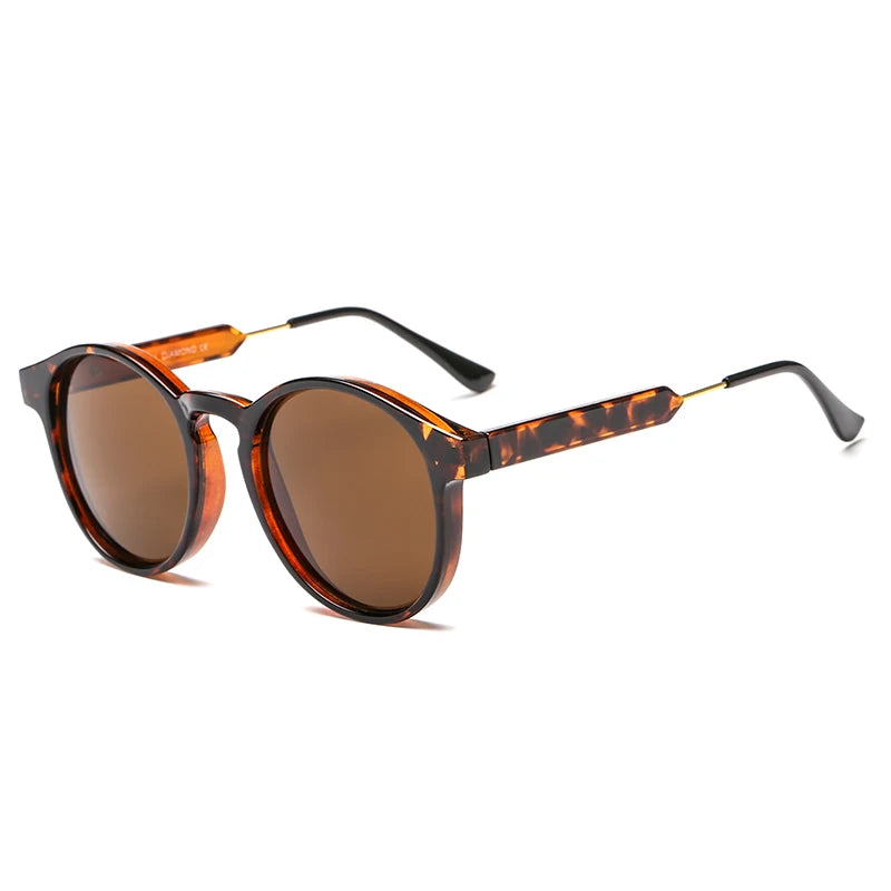 Round Retro Sunglasses for Women Men Gradient Lens PC Frame Acrylic Lenses Brand Design Transparent Feminino Lunette Soleil