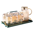 Nordic Color Cold Kettle Set Heat-resistant High Borosilicate Household Glass Thickened Striped Drinking Pitchers Set