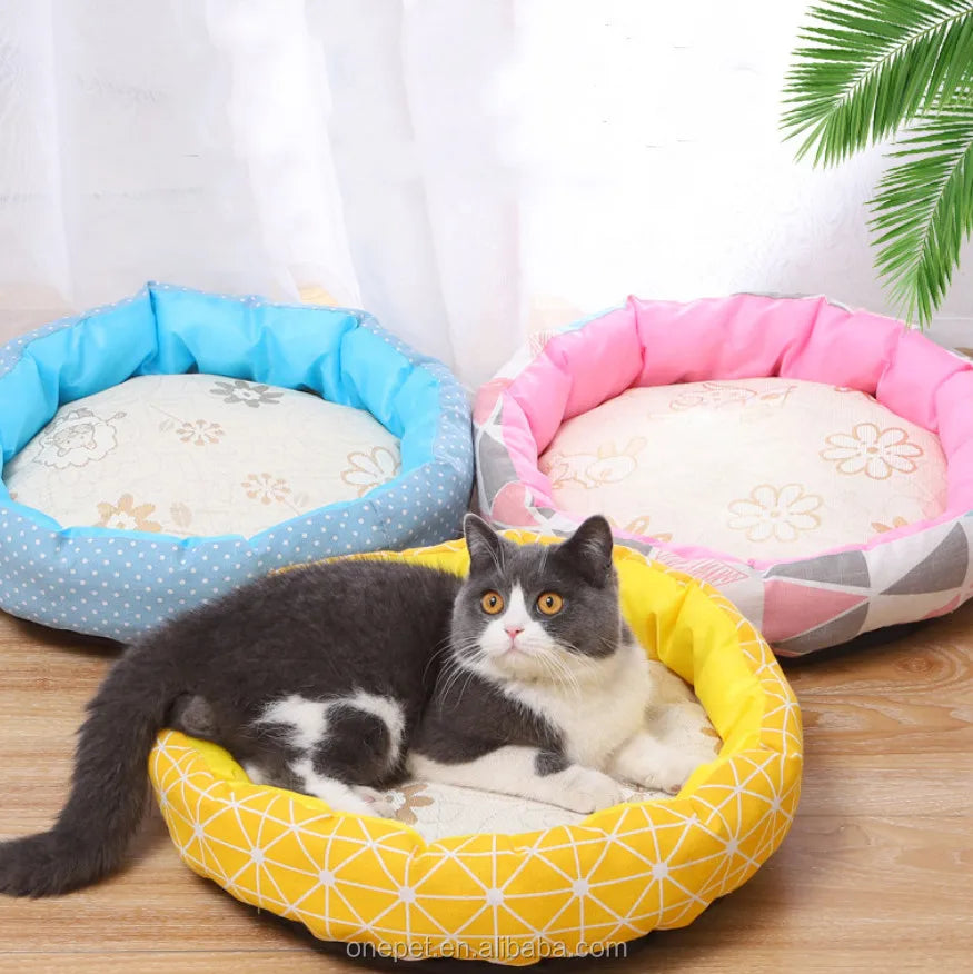 Washable Luxury Pet Sofa Bed Cotton Filling Super Cozy Couch Circle Dog Bed Plush