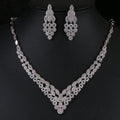 New Arrival Wedding Jewelry Set Crystal Earring Necklace Set Luxury Bridal Flower Zircon Jewelry Set for Women Girls