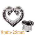 Stainless Steel Heart v Skull Ear Piercing Tunnels Stretchers Gauges Plugs Expanders Without Thread Body Jewelry Wholesale