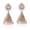 Indian Hobemian Boho Vintage Brass Alloy Ethnic Jhumka Tribal Earrings Women