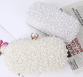 Luxury Handmade Wedding White Beaded Evening Bag Mother of Pearl Clutch Bag