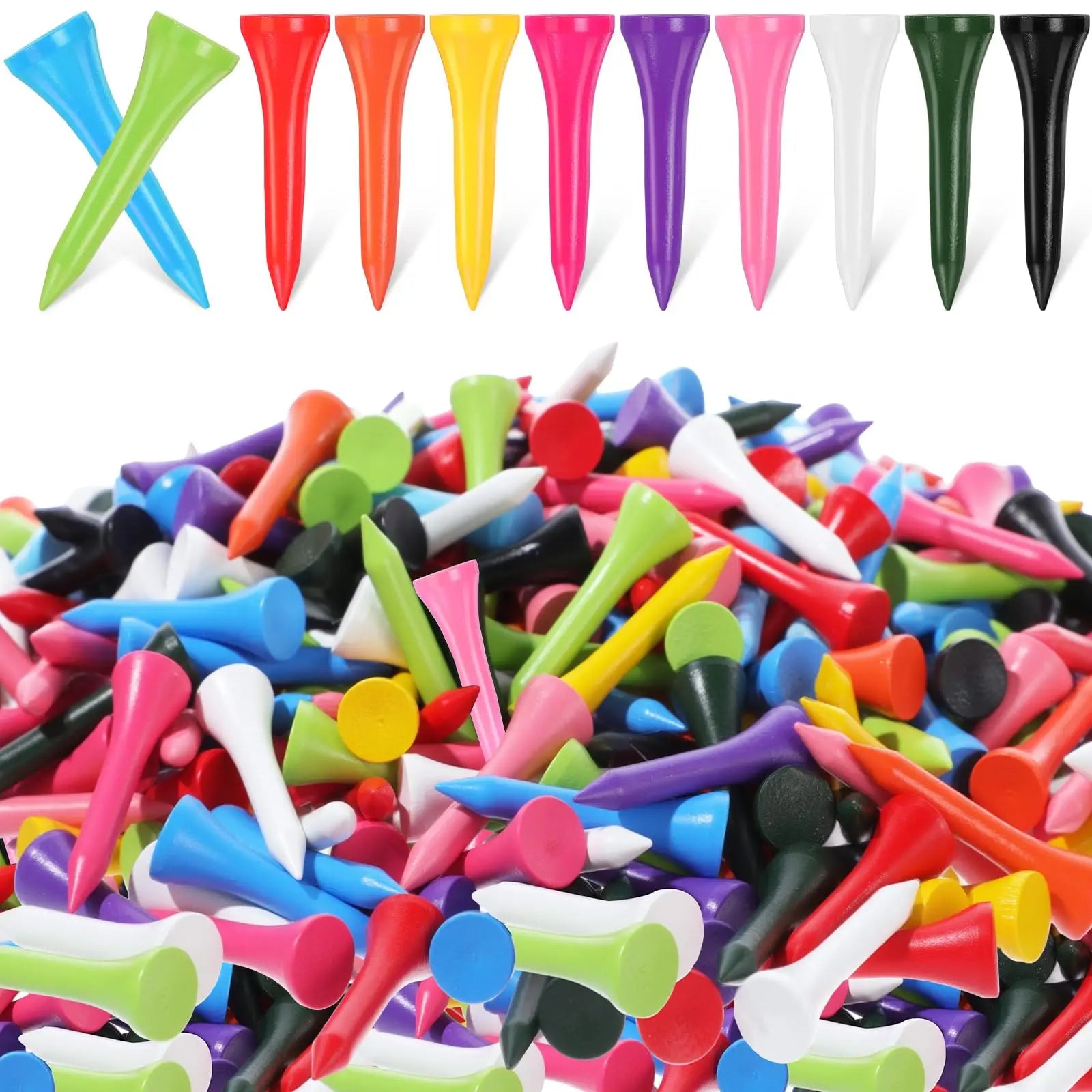 Multi-Color Short Ball Nail Bamboo Golf Tees Sizes Custom Logo OEM Available Environmental Protection Golf Supplies Wholesale