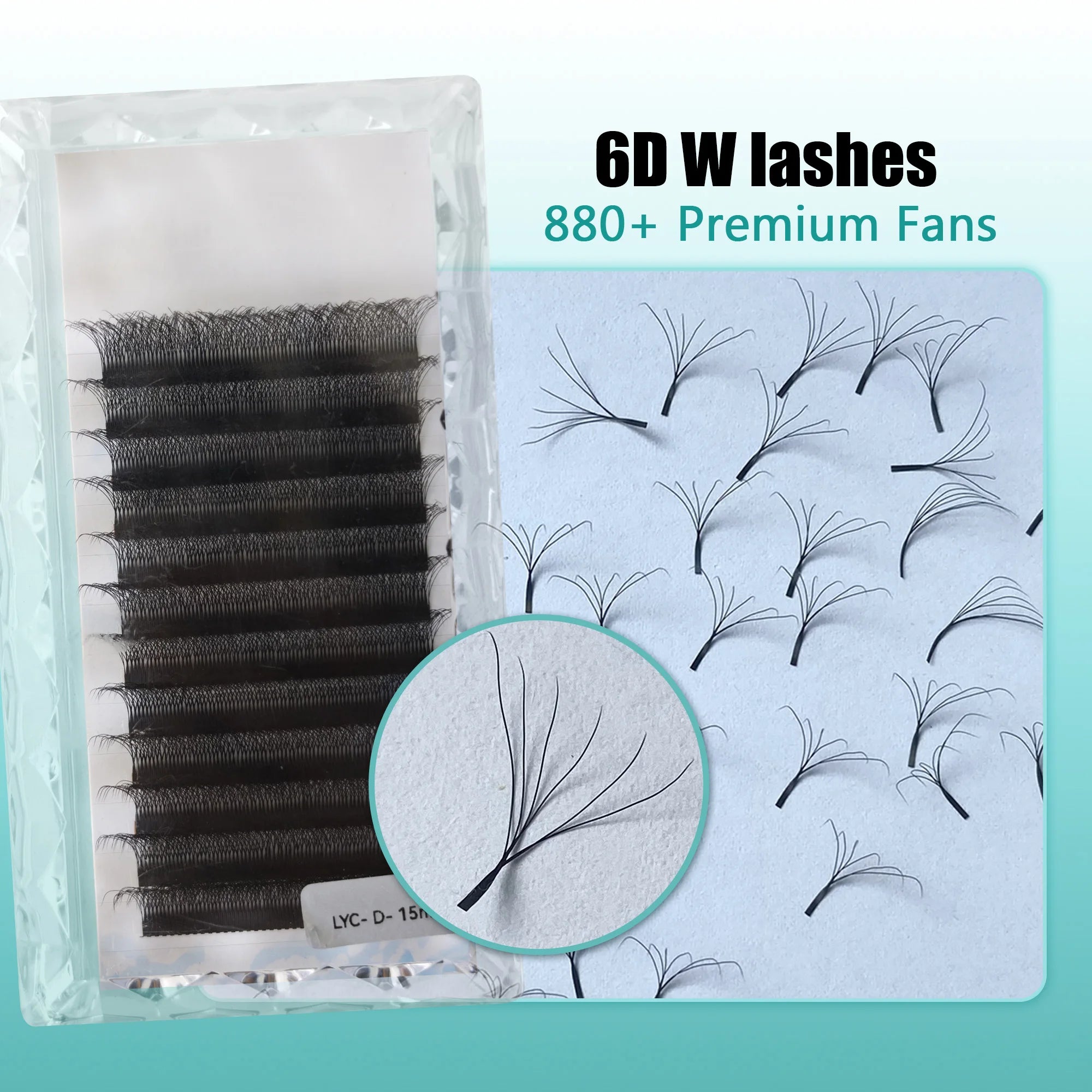 Lashes 6D W Clover Lash Extensions 6D Promade Lash Extension Fans Matte Black Cashmere Individual Eyelash Extensions