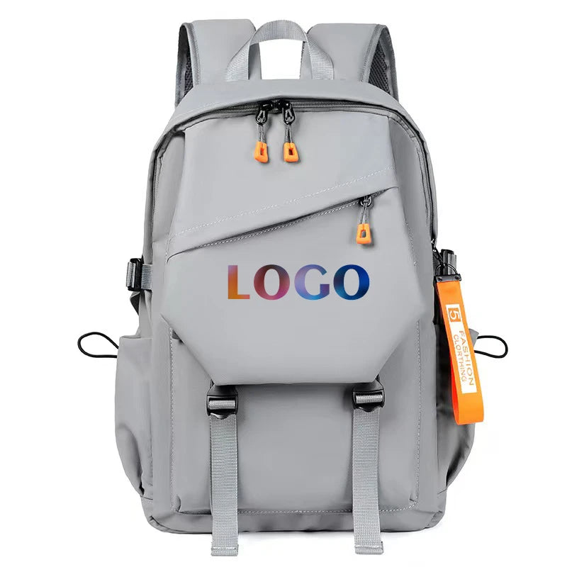Stylish Multi-Functional Business Notebook Laptop Backpack for Students Custom Waterproof USB Features Zipper Closure Polyester