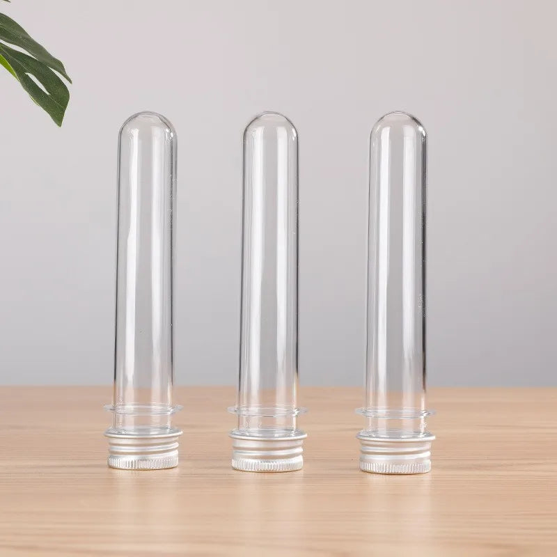 30ml 40ml 70ml 80ml 100ml 110ml Round PET Plastic Test Tube for Candy Bath Salt Medicine Data Wire Storage Bottle
