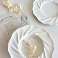 Ins Korea 3d Lace Edge Straw Hat Ceramic Soup Plate Creative Decorative Pasta Plate