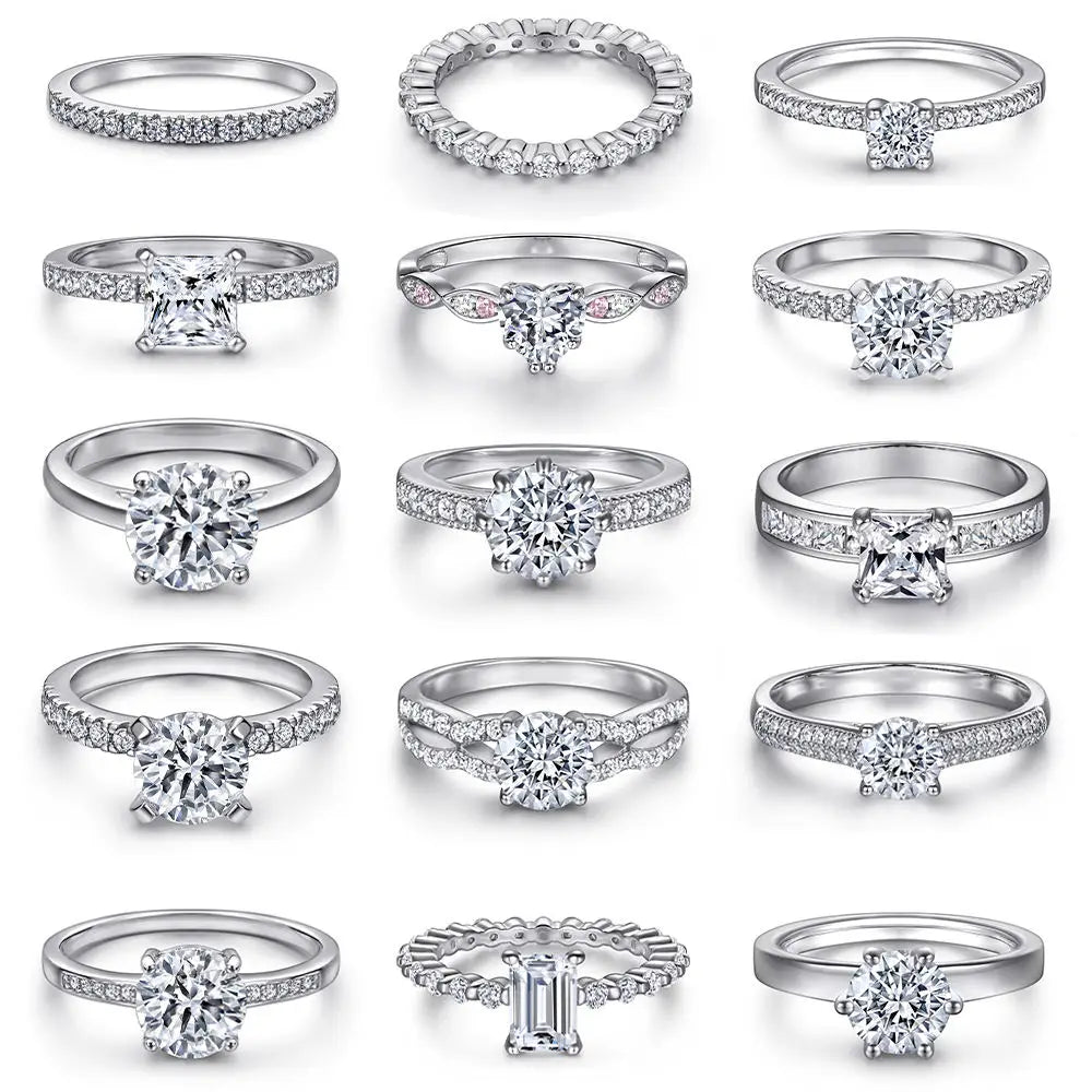 Custom Jewelry Manufacturers Wholesale 925 Sterling Silver Rings Factory Supplier Wedding Engagement Ring for Women