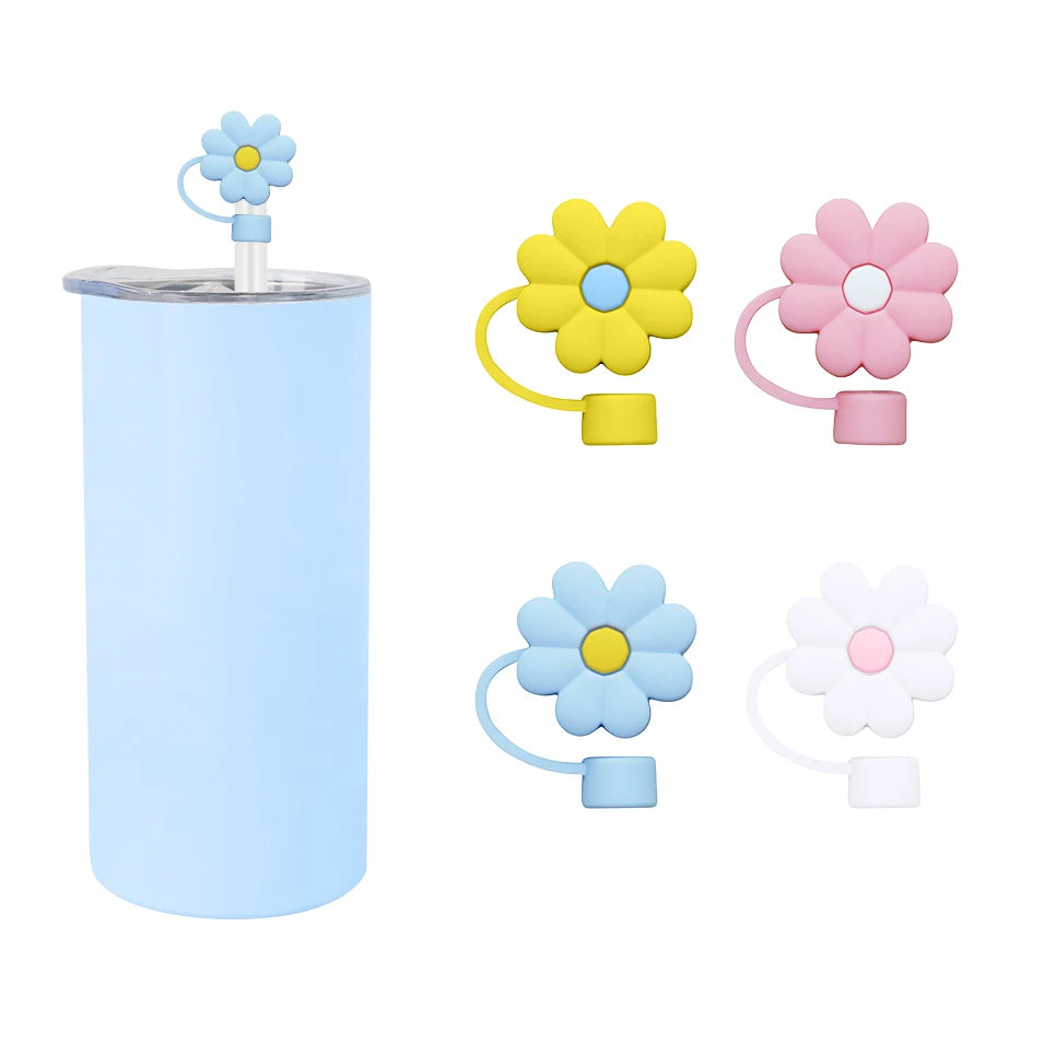 PAISEN Silicone 10mm Custom Wholesale Shape Moon Star Daisy Sunflower Cloud Flower Straw Hat Topper Charms Cover Cap for Tumbler