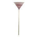 Orange Garden Iron Leaf Rake Head Tools with Wood Handle and 8in Tines for Outdoor Adjustable Hand Use