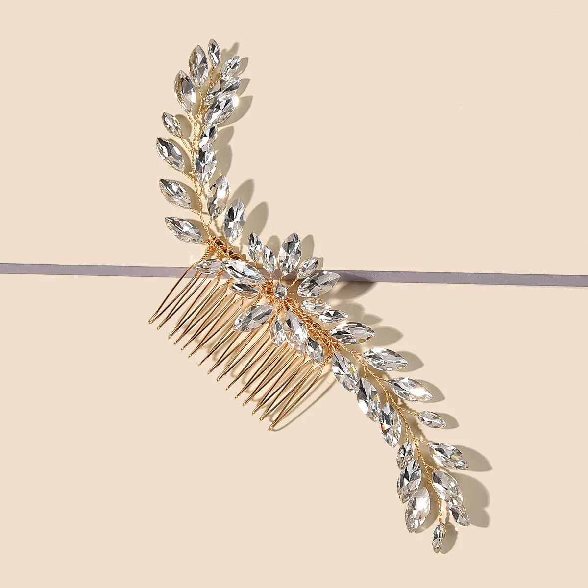 ODM Hot Selling Bridal Headdress Handmade Inlaid Rhinestone Hair Comb Insert Comb Alloy Hair Accessories