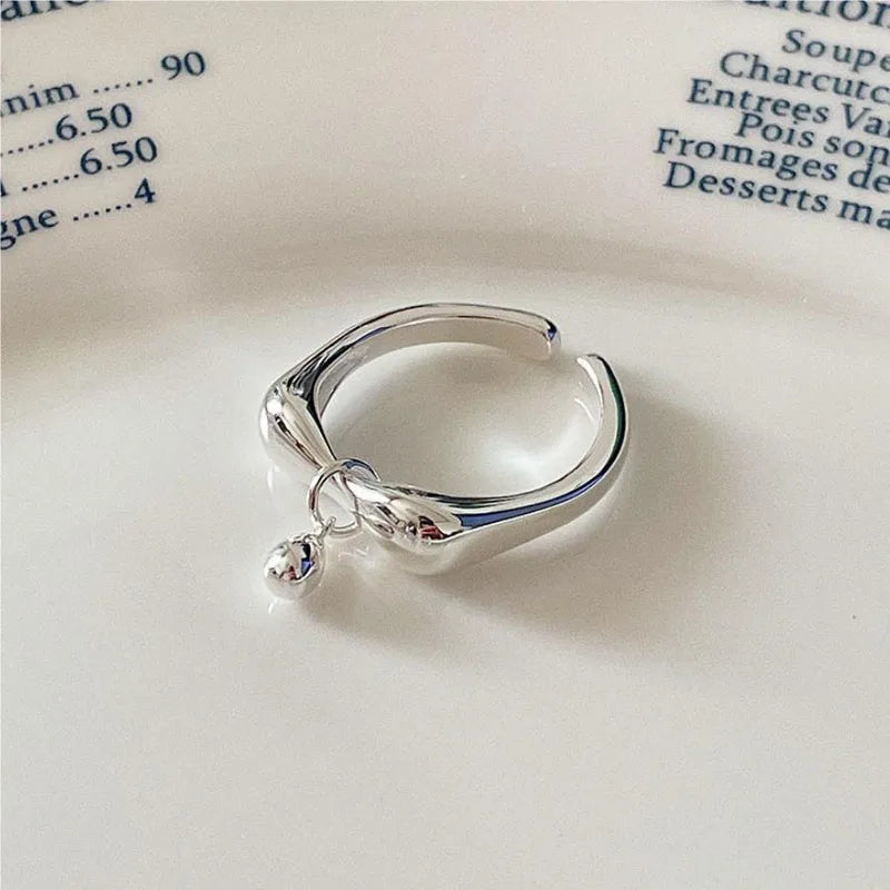Wholesale 925 Sterling Silver Square Shape  Tear-Drop Charm Finger Rings for Women