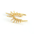 Fashion Popular S925 Sterling Silver 18K Gold Plated Cubic Zirconia CZ Wings Hook Earrings for Women